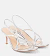 Gianvito Rossi Cage 70 Metallic Leather Sandals In Silber