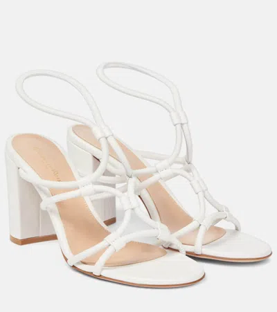Gianvito Rossi Cage 85 Leather Sandals In White