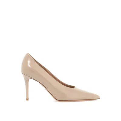 Gianvito Rossi Calfskin Pointed-toe Pump In Beige