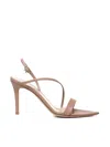 Gianvito Rossi Beige Manhattan 85 Patent Leather Sandals In Praline