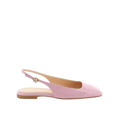 Gianvito Rossi Calfskin Slingback Slingback Flat In Pink