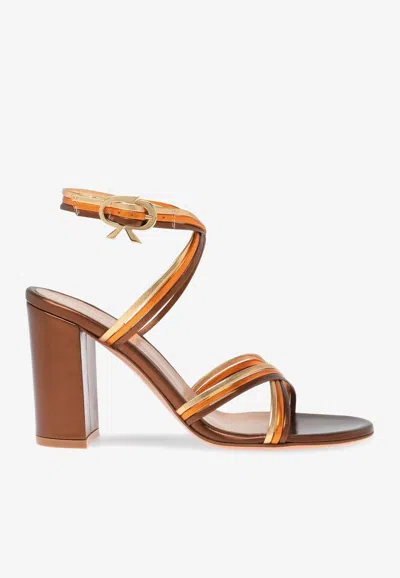 GIANVITO ROSSI CALISSA 85 LEATHER SANDALS