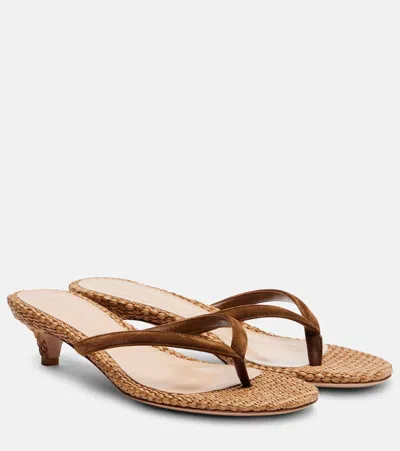 GIANVITO ROSSI CALYPSO 35 LEATHER THONG SANDALS