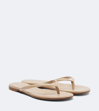 Gianvito Rossi Calypso Leather Thong Sandals In Neutral