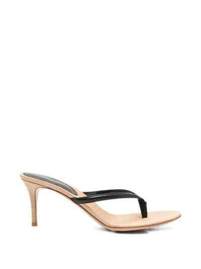 Gianvito Rossi Calypso Leather-strap Heeled Sandals In Black