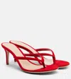 Gianvito Rossi Calypso Suede Thong Sandals In Red