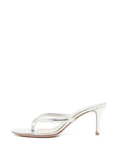 Pre-owned Gianvito Rossi Calypso Thong Sandals In Silver
