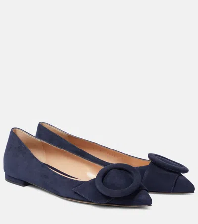 Gianvito Rossi Camden Suede Ballet Flats In Blue