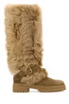 Gianvito Rossi Shearling-trimmed Suede Knee-high Boots