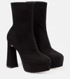 Gianvito Rossi Camnero Sock-fit Suede Ankle Boots In Black