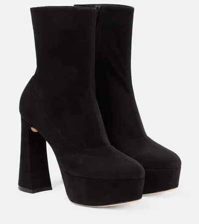 Gianvito Rossi Camnero Sock-fit Suede Ankle Boots In Black