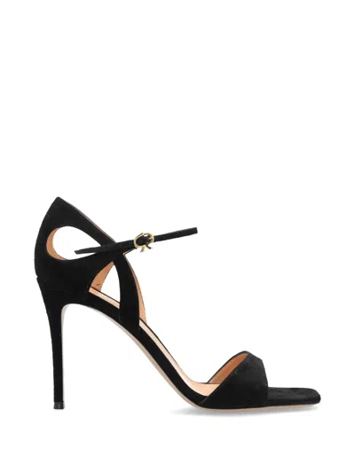 Gianvito Rossi Camnero Suede Ankle-strap Pumps In Black