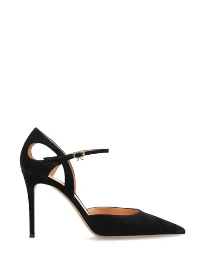 Gianvito Rossi Camnero Suede Pointed-toe Pumps In Black