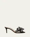 Gianvito Rossi Camoscio Mesh And Leather Butterfly Sandals In Nero