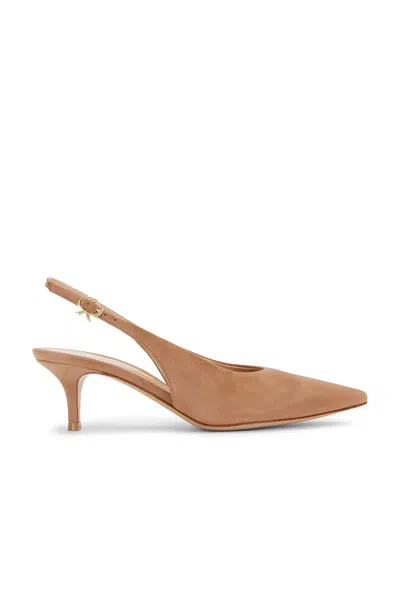 GIANVITO ROSSI CAMOSCIO SLINGBACK KITTEN HEEL