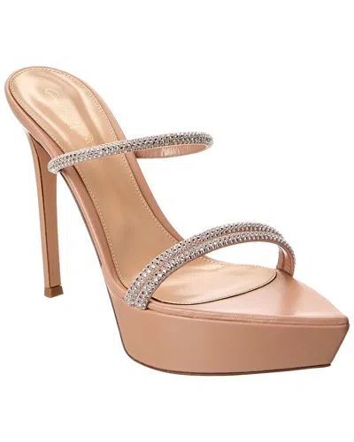 GIANVITO ROSSI GIANVITO ROSSI CANNES 85 LEATHER PLATFORM SANDAL