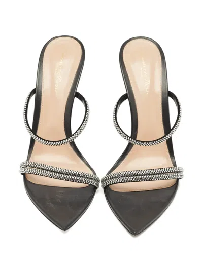 Pre-owned Gianvito Rossi Cannes Crystal-embellishment Sandals In Black
