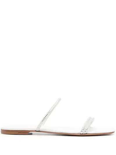 Gianvito Rossi Luxurious Rhinestone Cannes Sandals 2025 In White