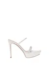 Gianvito Rossi Camoscio Crystal Platform Mule Sandals