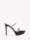 Gianvito Rossi Cannes Crystal-embellished Leather Platform Sandals In Black