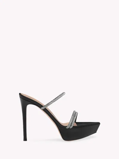 Gianvito Rossi 130mm Platform Crystal-strap Sandals In Black