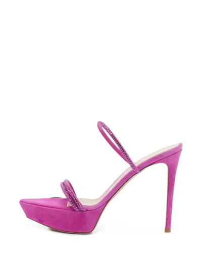 Pre-owned Gianvito Rossi Cannes Platform Sandals In Pink