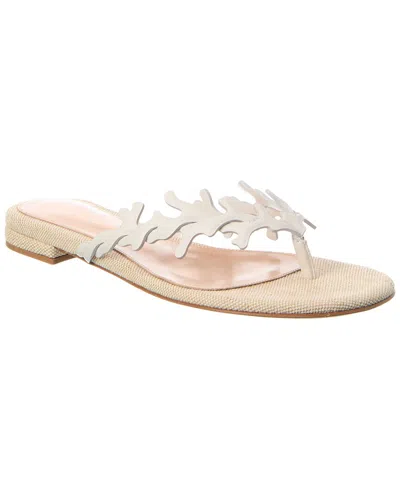 Gianvito Rossi Canvas & Leather Sandal In White
