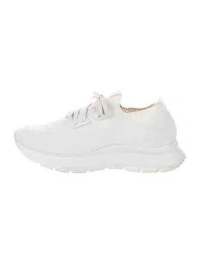Pre-owned Gianvito Rossi Canvas Athletic Sneakers In White