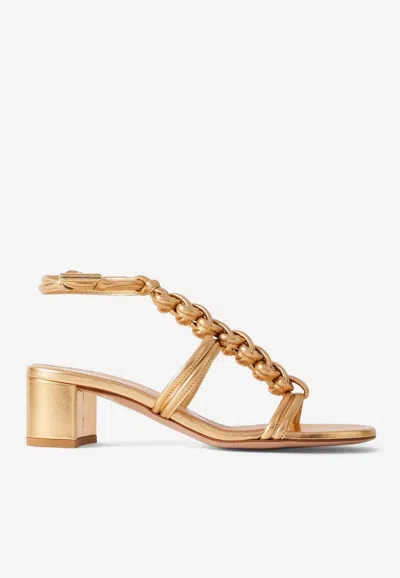Gianvito Rossi Capua 45 Metallic Leather Sandals