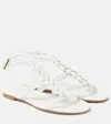 Gianvito Rossi Capua Braided Leather Gladiator Sandals In White