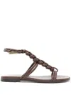 Gianvito Rossi Capua Leather Sandals In Brown