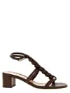 Gianvito Rossi Braided Napa T-strap Sandals In Brown