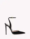 Gianvito Rossi 130mm Patent Pointed Sandals In Black Patent