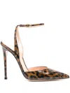 Gianvito Rossi Cara Slingbacks In Leopard Leather In Brown