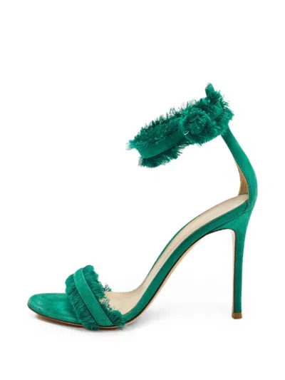 Pre-owned Gianvito Rossi Caribe Portofino Fringed Sandals In Green