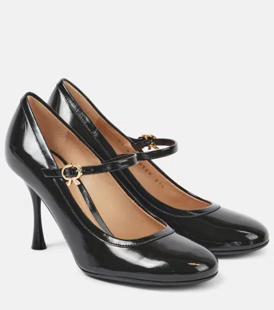 Gianvito Rossi Mary-jane-pumps Carla 85 Aus Lackleder In Schwarz