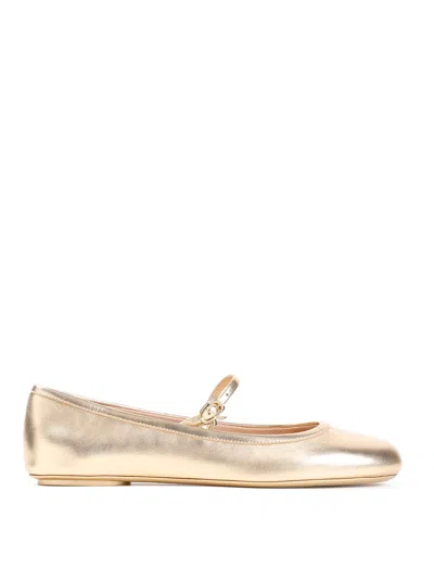 Gianvito Rossi Carla Ballet Flats In Nappa Leather In Silver