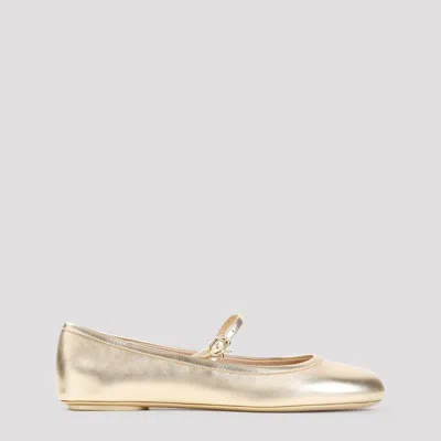 Gianvito Rossi Carla Ballet Flats In Nappa Leather In Silver