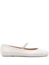 Gianvito Rossi 10mm Carla Soft Leather Ballerina Flats In White