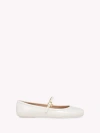 Gianvito Rossi 10mm Carla Soft Leather Ballerina Flats In White