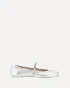 Gianvito Rossi Carla Metallic Leather Mary Jane Flats