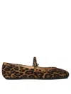 Gianvito Rossi Carla Leopard-print Suede Mary Jane Ballet Flats