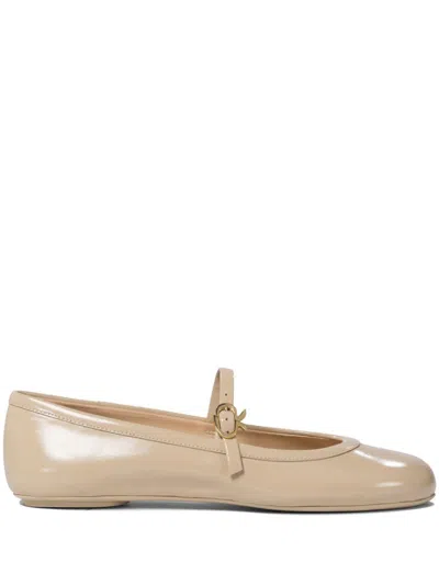 Gianvito Rossi Elegant Leather Ballerinas For Women In Beige