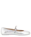Gianvito Rossi Carla Metallic Leather Mary Jane Flats In Silver