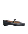 Gianvito Rossi Carla Leather Ballet Flats In Black