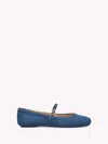 Gianvito Rossi Carla Flat Ballerinas In Blue Denim In Blue