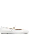 Gianvito Rossi Carla Ballet Flats In White
