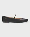 Gianvito Rossi Carla Leather Ballet Flats In Black