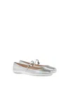 Gianvito Rossi Carla Metallic Leather Mary Jane Flats In Silver