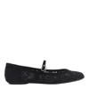 Gianvito Rossi Claudia Suede-trimmed Lace Mary Jane Flats In Black